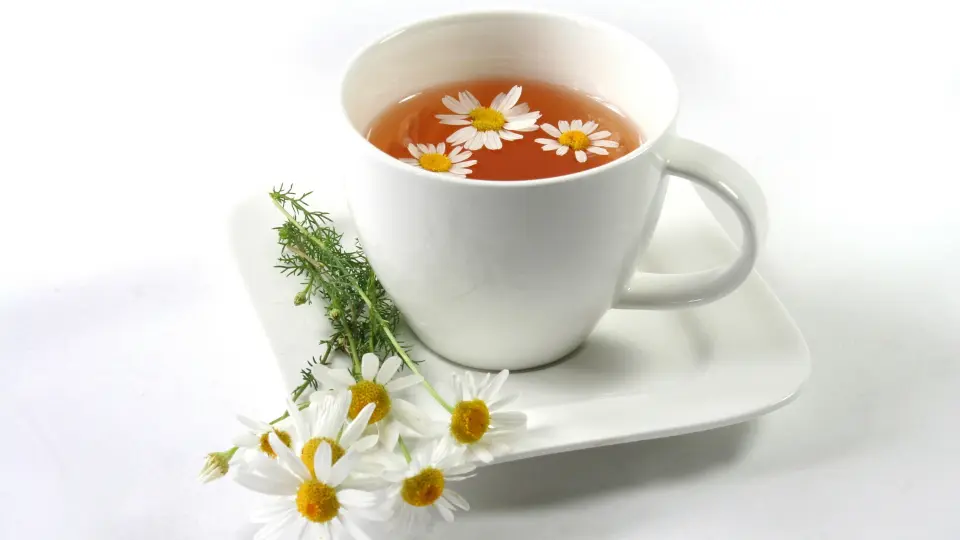 A soothing cup of chamomile tea, perfect for relaxation and stress relief.