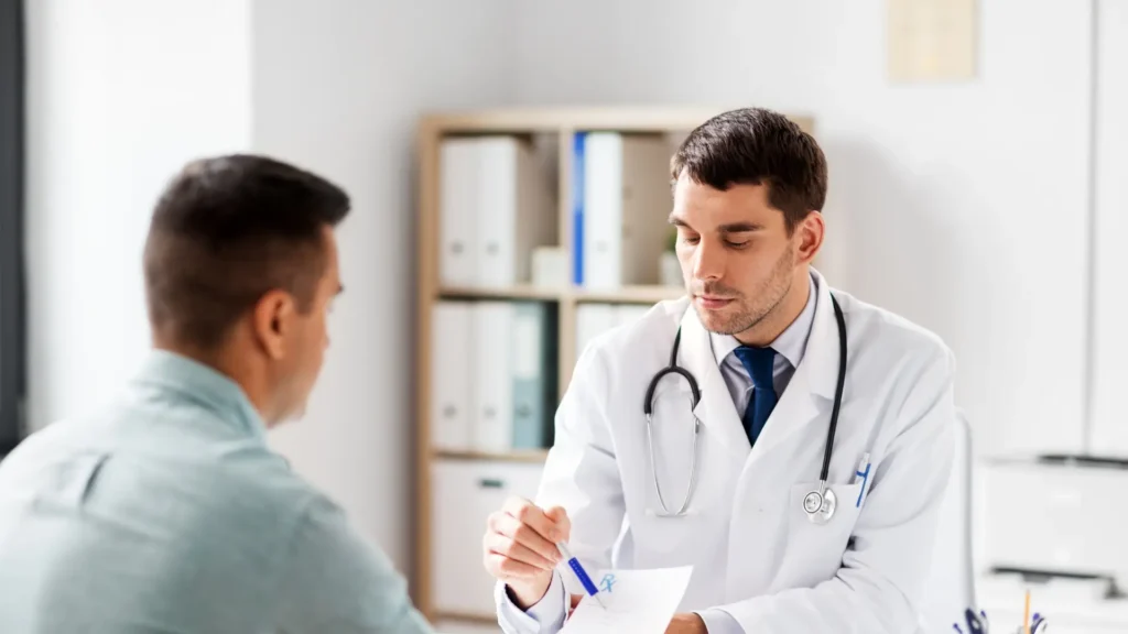 A doctor discussing with a patient about their health.