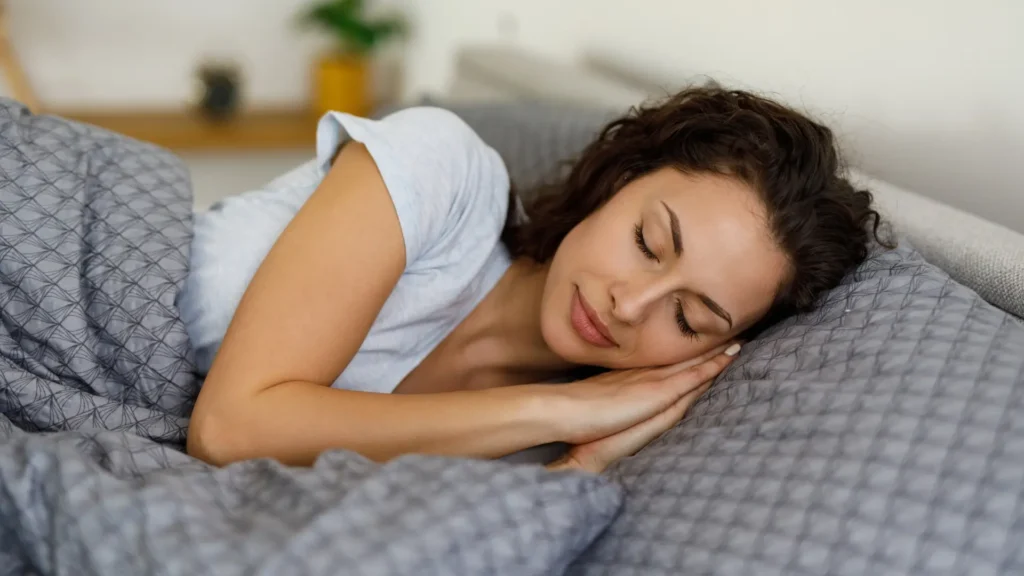 A woman sleeping soundly